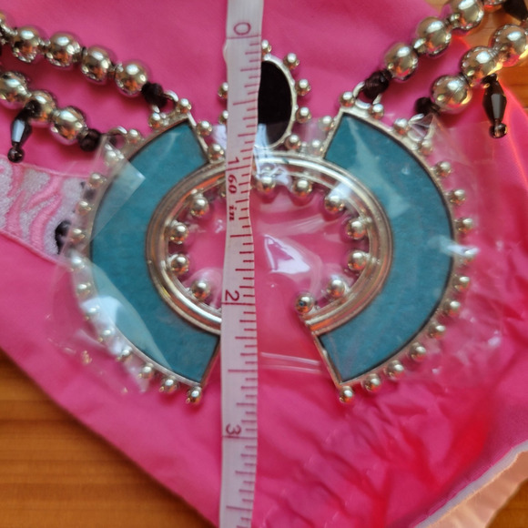 Boho Turquoise Squash Blossom Necklace | Pink Zebra Just Add Soaks - Picture 8 of 9